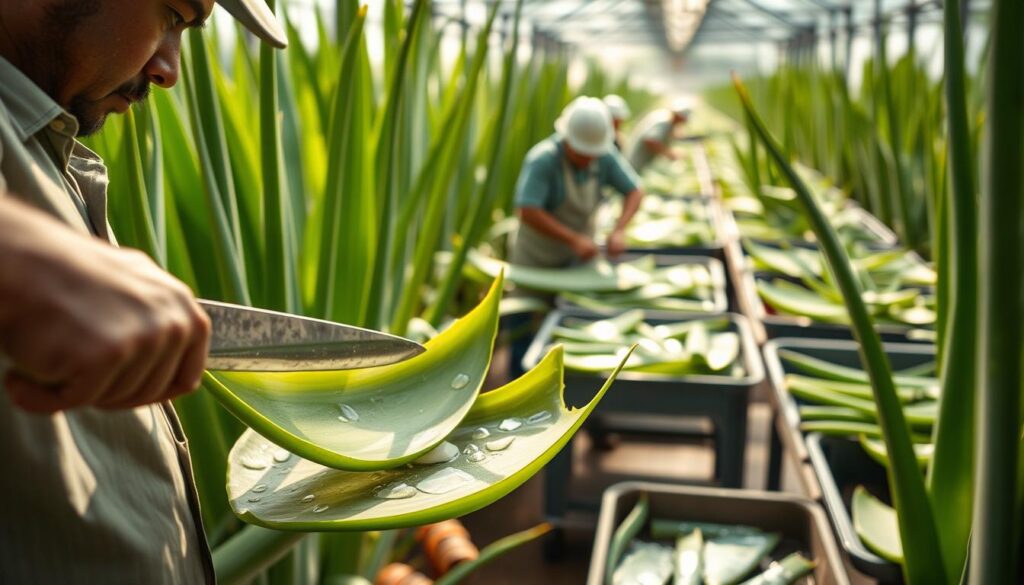 aloe vera gel extraction process