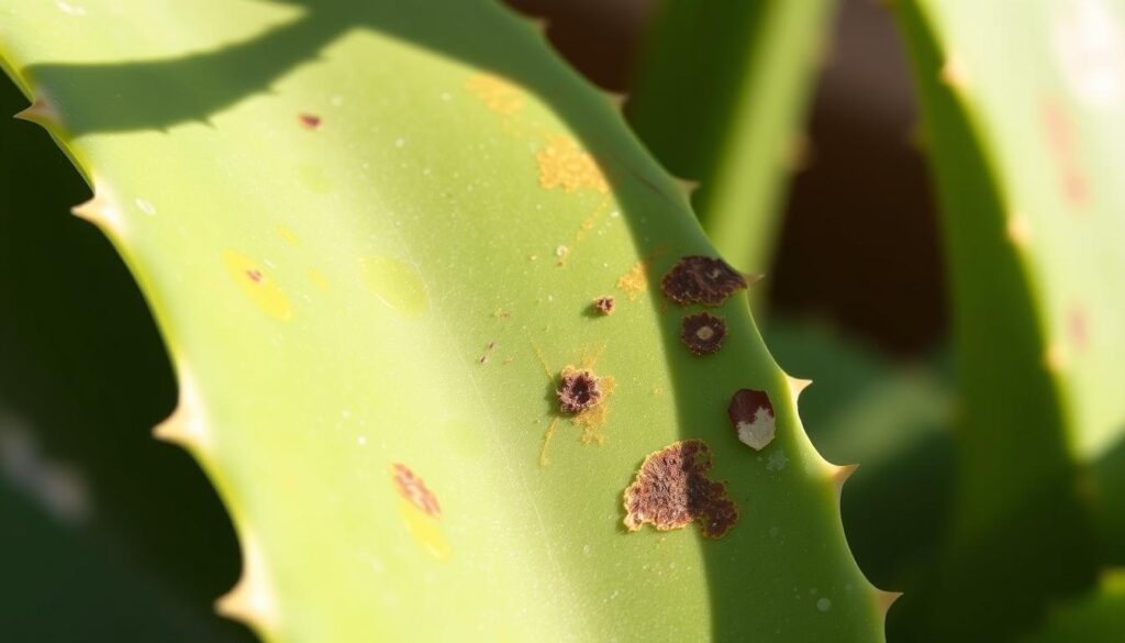 aloe vera leaf discoloration
