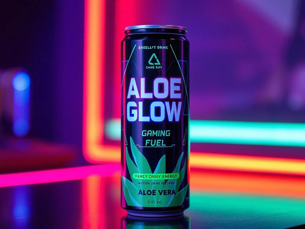 Aloe Glow Gaming Fuel bottle with gaming-inspired design