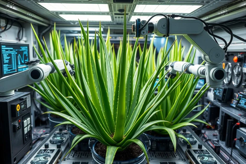 Automated system for monitoring and maintaining Aloe Vera plants in space