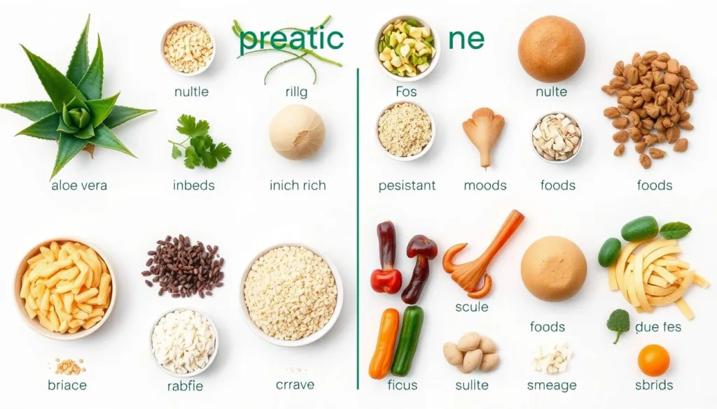 Comparison of different prebiotic sources including Aloe Vera for gut health