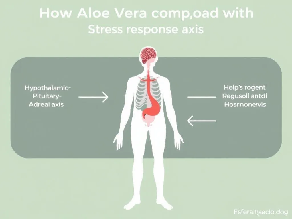 Diagram showing how Aloe vera affects the body's stress response system Diagram showing how Aloe vera affects the body's stress response system