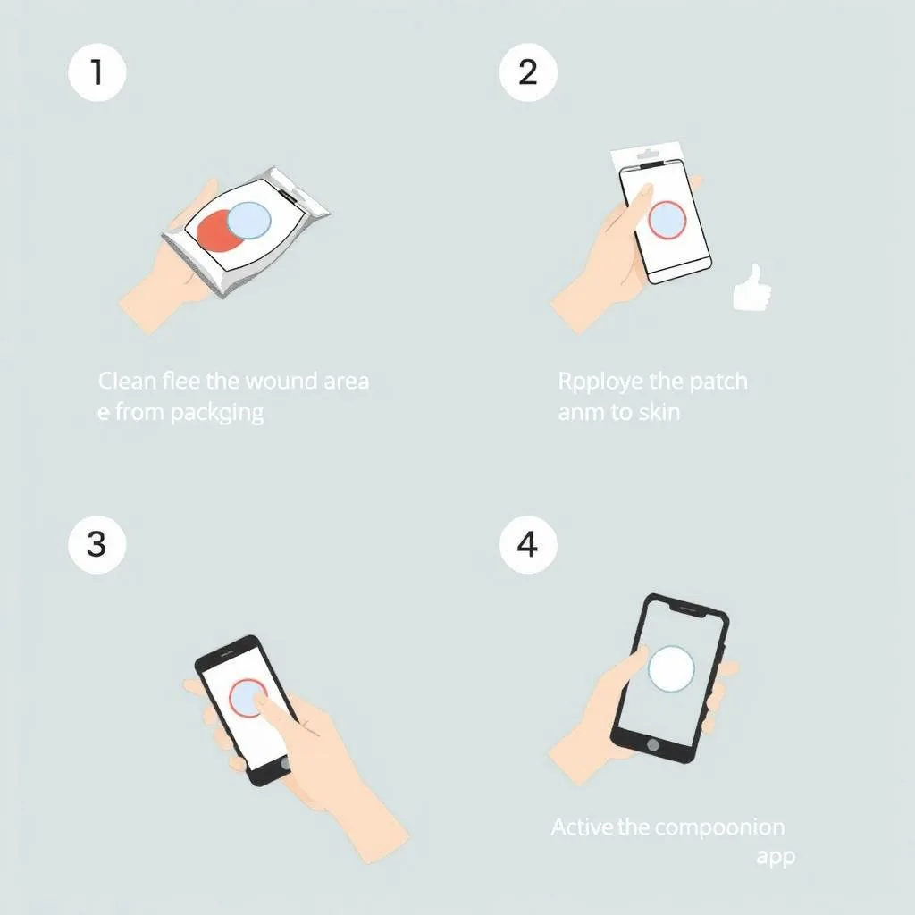 Educational materials showing how to properly apply and use an aloe vera smart patch for skin healing
