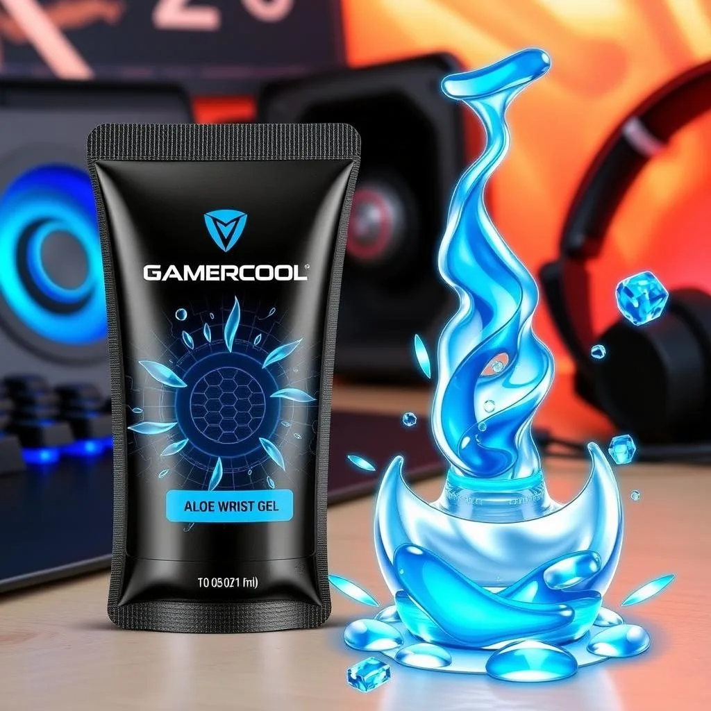 GamerCool Aloe Wrist Gel with cooling effect visualization