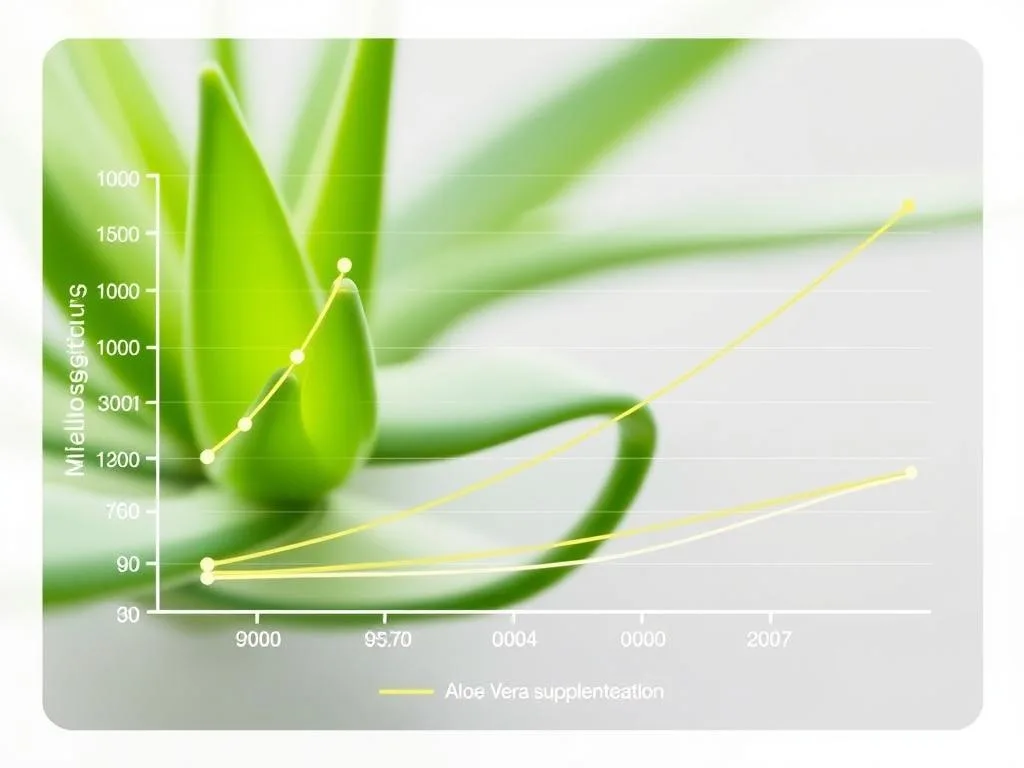 Graph showing improved metabolic markers after Aloe Vera prebiotic gut health supplementation