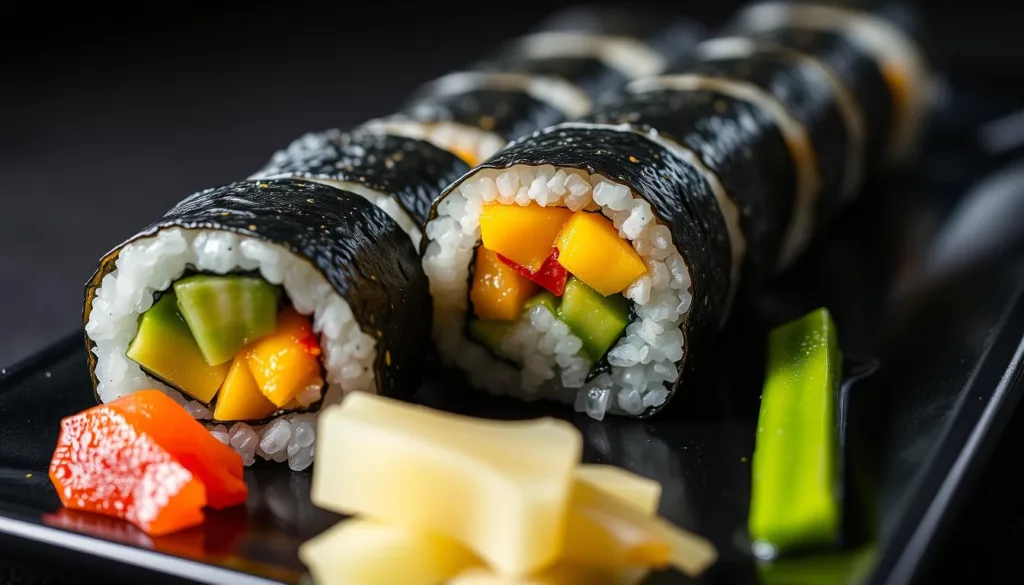 Innovative Aloe Vera Fusion Sushi Rolls with bright vegetables for Aloe Vera Fusion Cuisine