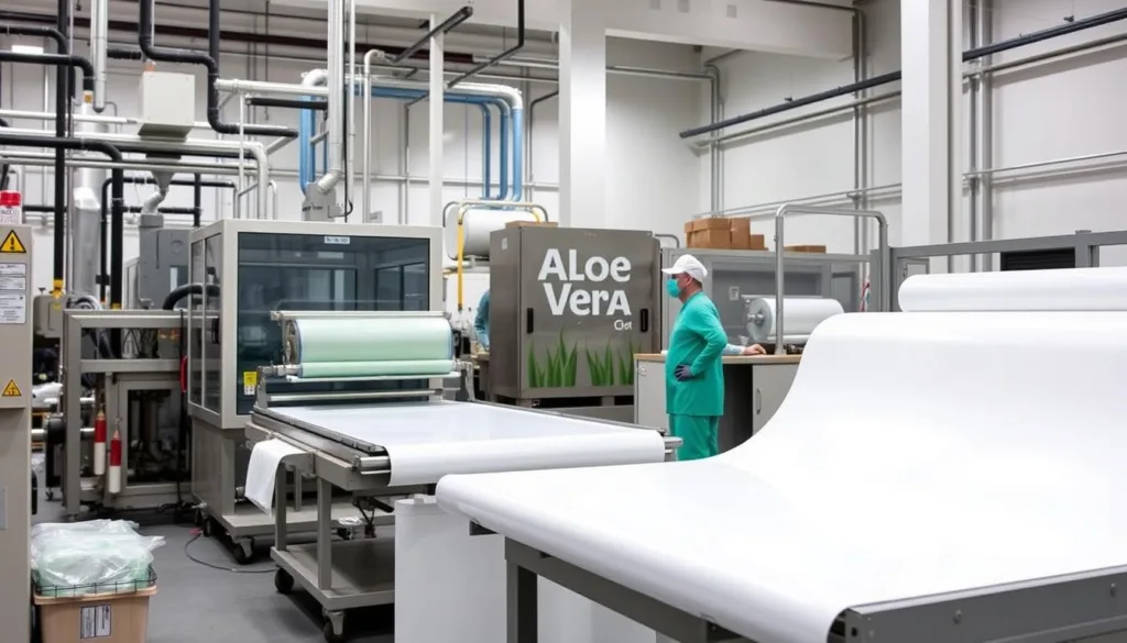 Manufacturing facility producing Aloe Vera biodegradable packaging materials