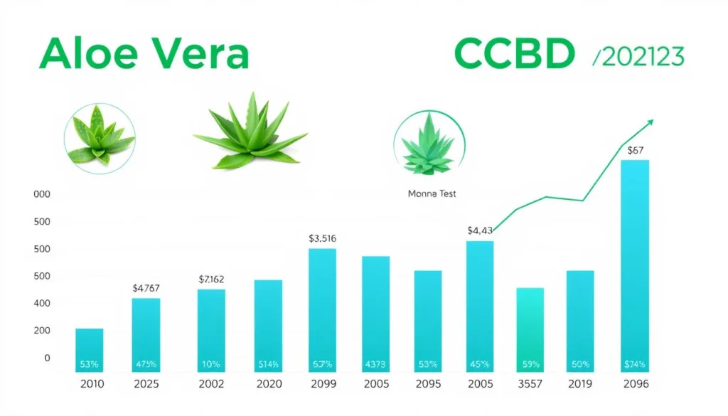 Market growth chart comparing Aloe Vera and CBD industries in 2025 Market growth chart comparing Aloe Vera and CBD industries in 2025