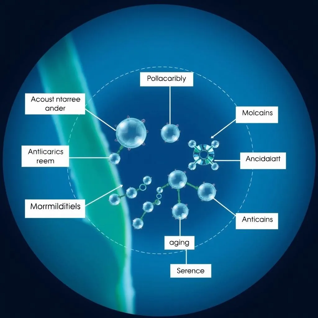 Microscopic view of Aloe Vera's bioactive compounds for anti-aging Microscopic view of Aloe Vera's bioactive compounds for anti-aging