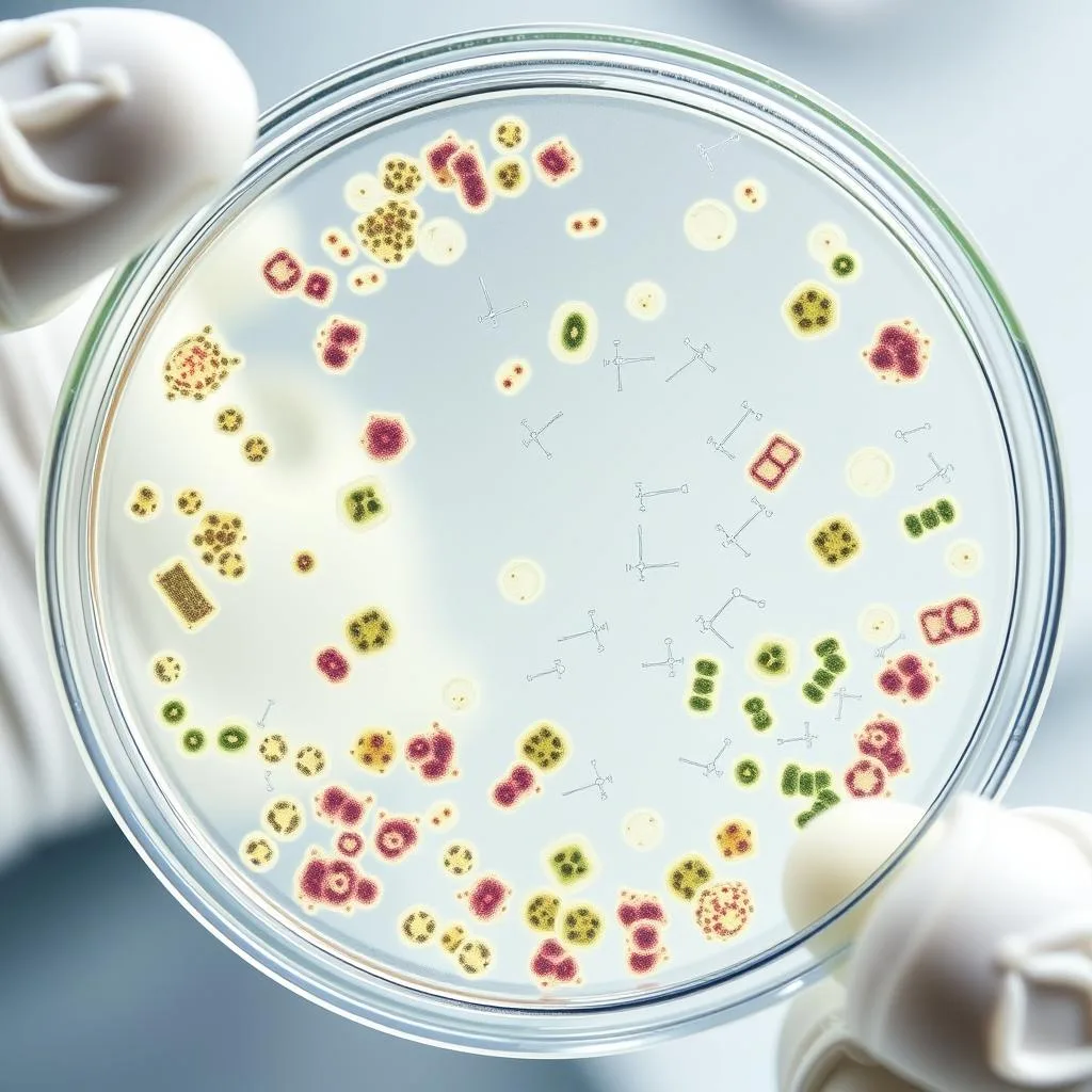 Petri dish showing inhibition zones where Aloe Vera prevents pathogen growth for gut health