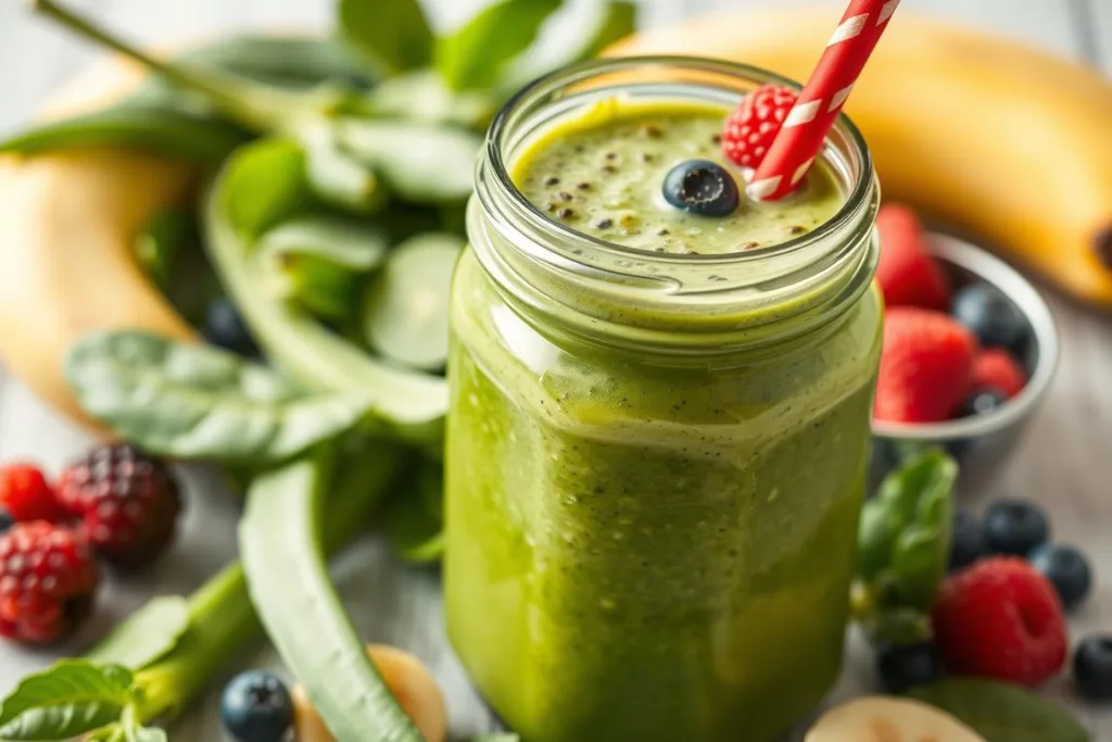 Smoothie with Aloe Vera and other prebiotic ingredients for gut health