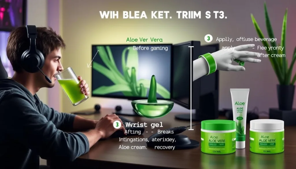 Step-by-step visual guide for gamers using aloe vera products