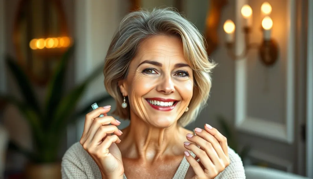 Woman with radiant skin using Aloe Vera Anti-Aging Products