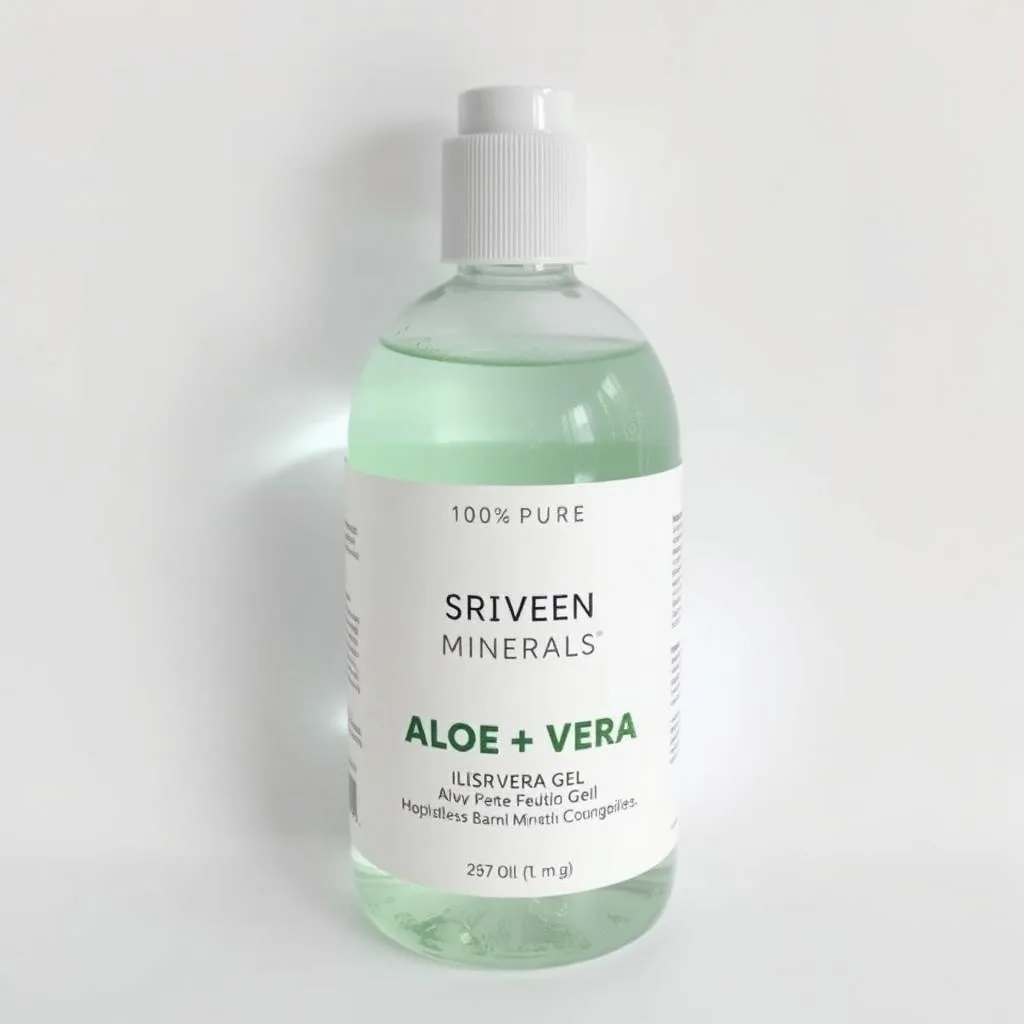 Bottle of Seven Minerals 100% Pure Aloe Vera Gel