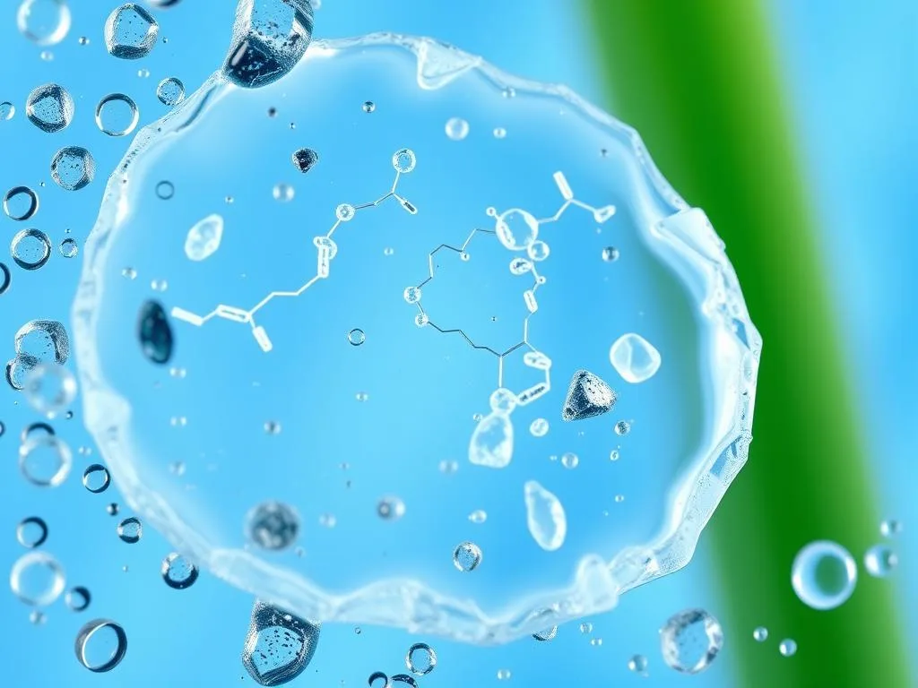 Microscopic view of aloe vera's cellular structure showing active compounds